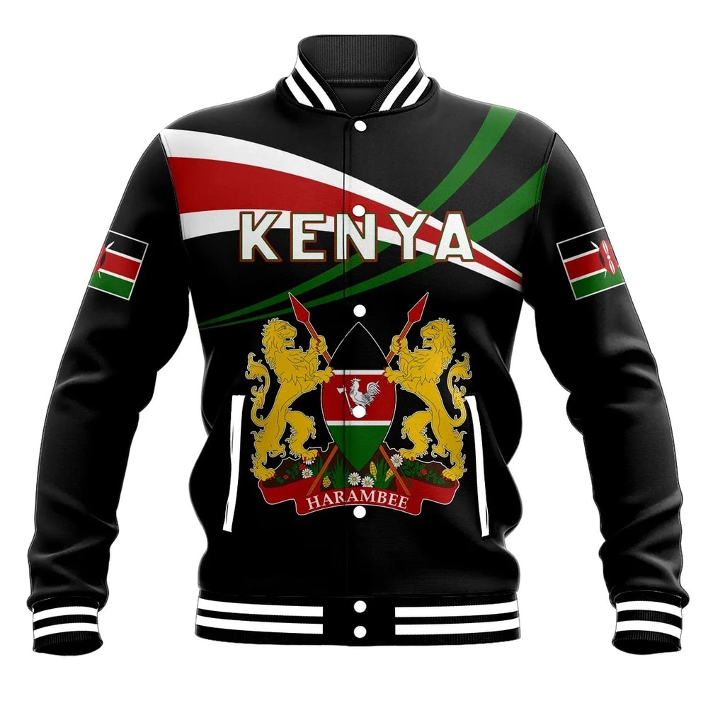 Kenya Map Baseball Jacket - Aim Style, African Baseball Jacket For Men Women