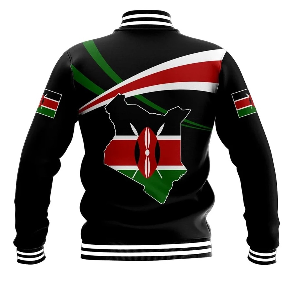 Kenya Map Baseball Jacket - Aim Style, African Baseball Jacket For Men Women