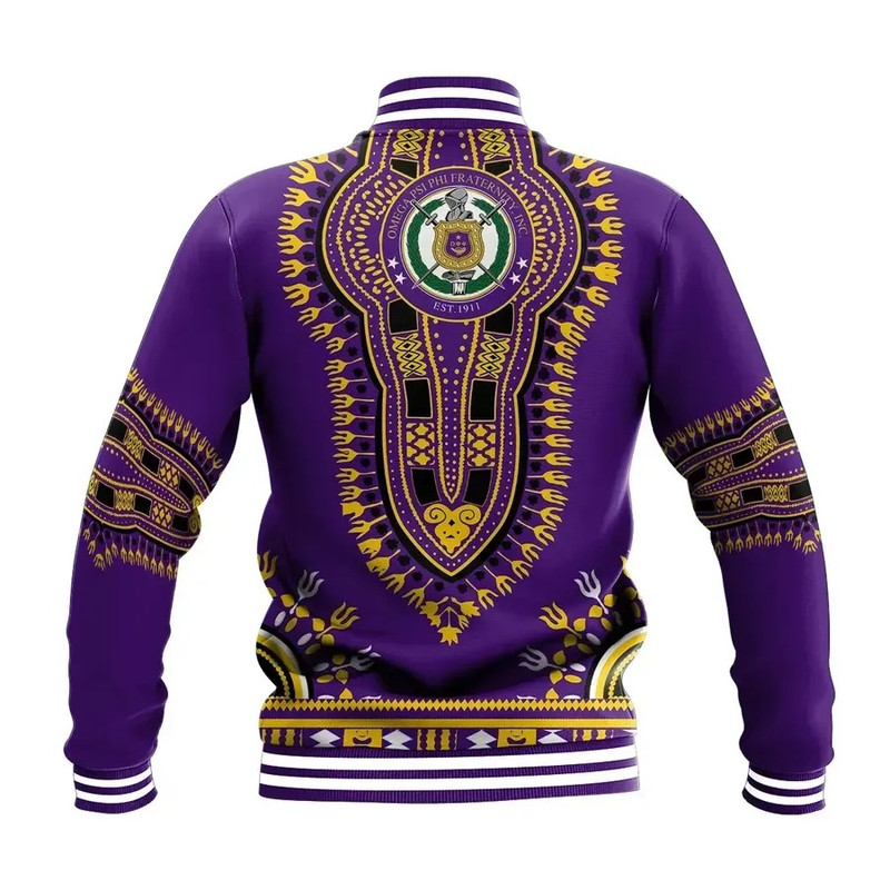 Omega Psi Phi Dashiki Baseball Jacket, African Baseball Jacket For Men Women
