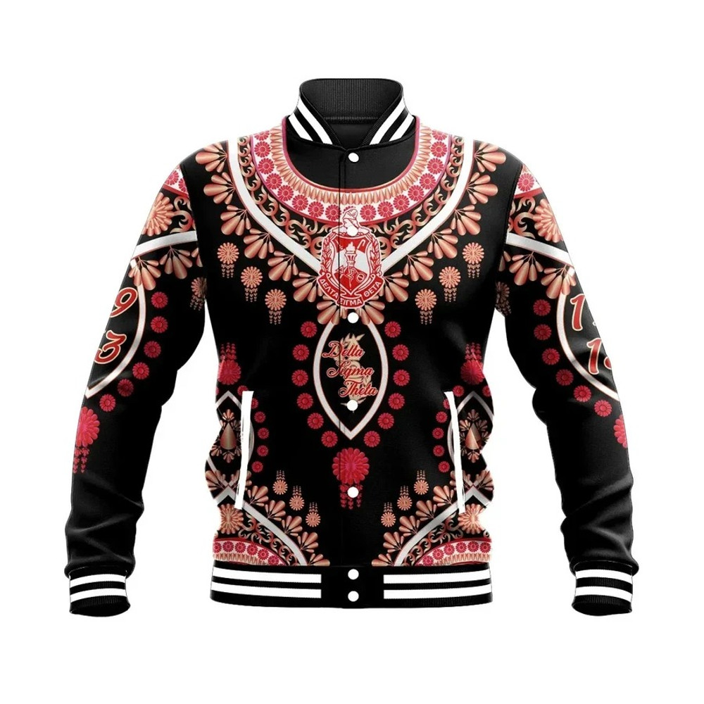Delta Sigma Theta Soro Dashiki Baseball Jacket, African Baseball Jacket For Men Women