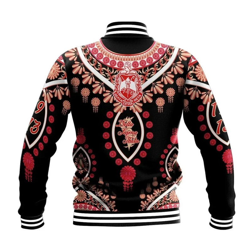 Delta Sigma Theta Soro Dashiki Baseball Jacket, African Baseball Jacket For Men Women