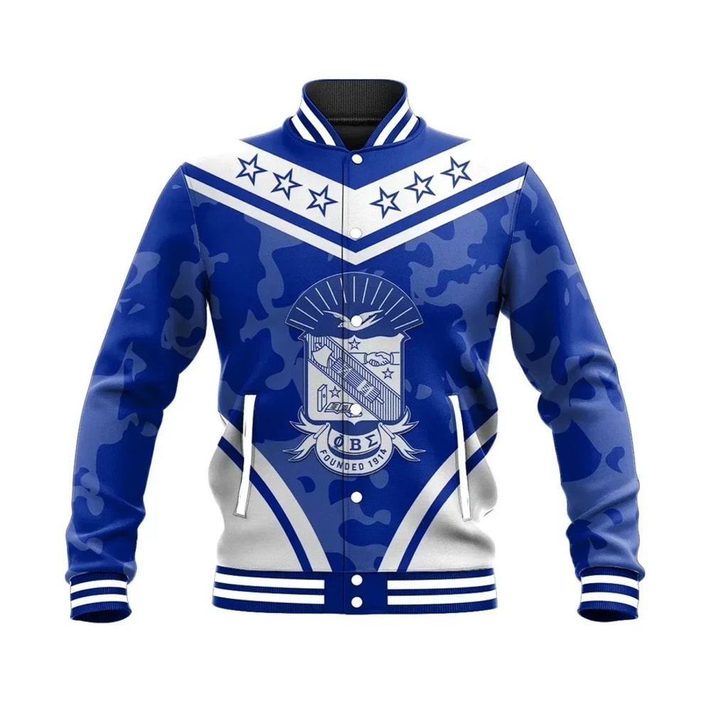 Phi Beta Sigma Camouflage Baseball Jacket, African Baseball Jacket For Men Women