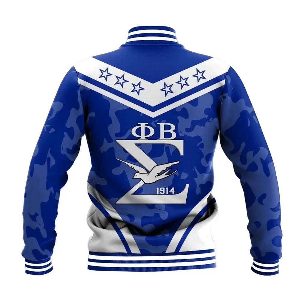 Phi Beta Sigma Camouflage Baseball Jacket, African Baseball Jacket For Men Women