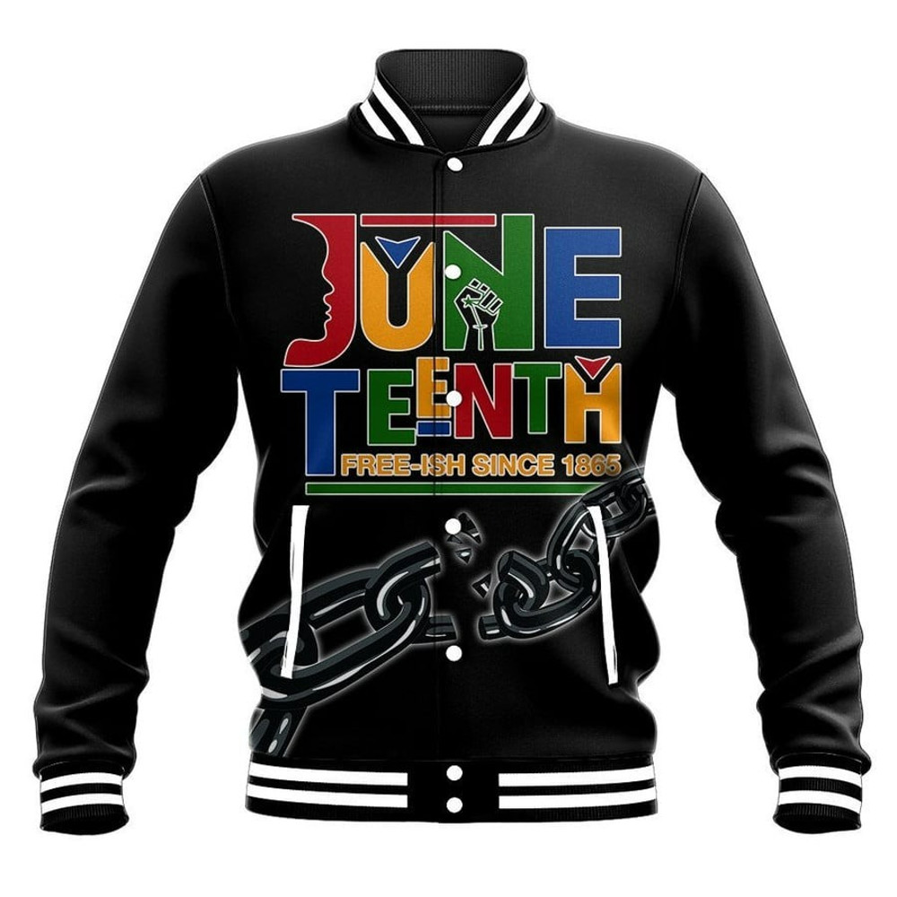 Juneteenth Day 1865 Alphabet Baseball Jacket, African Baseball Jacket For Men Women
