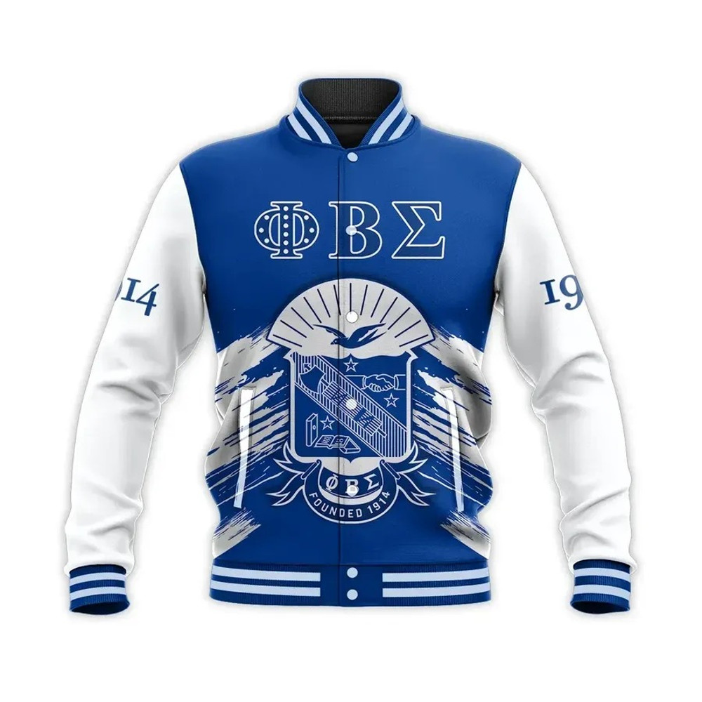 Phi Beta Sigma Blue Gomab Baseball Jacket, African Baseball Jacket For Men Women