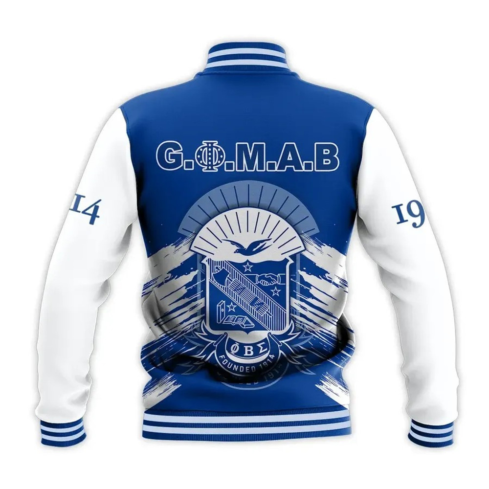 Phi Beta Sigma Blue Gomab Baseball Jacket, African Baseball Jacket For Men Women