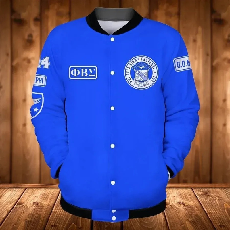 Blue Phi Dove Phi Beta Sigma Baseball Jacket, African Baseball Jacket For Men Women