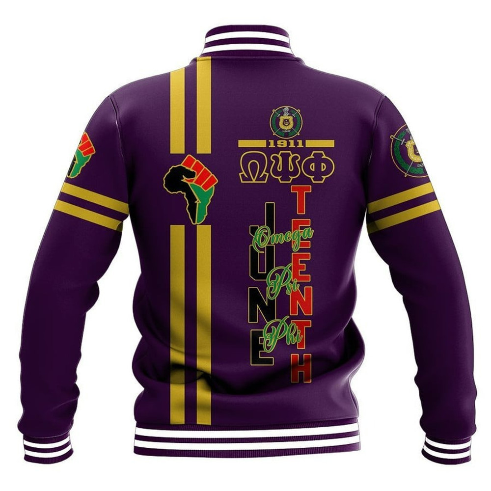 Juneteenth Omega Psi Phi Baseball Jacket, African Baseball Jacket For Men Women