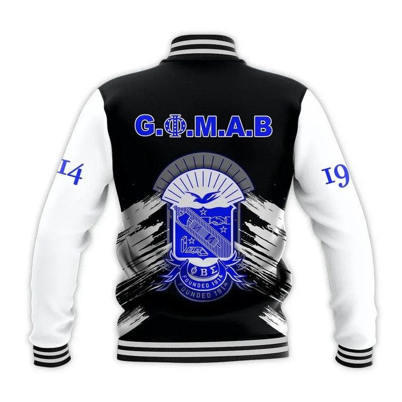 Personalised Phi Beta Sigma Black Gomab Baseball Jacket, African Baseball Jacket For Men Women