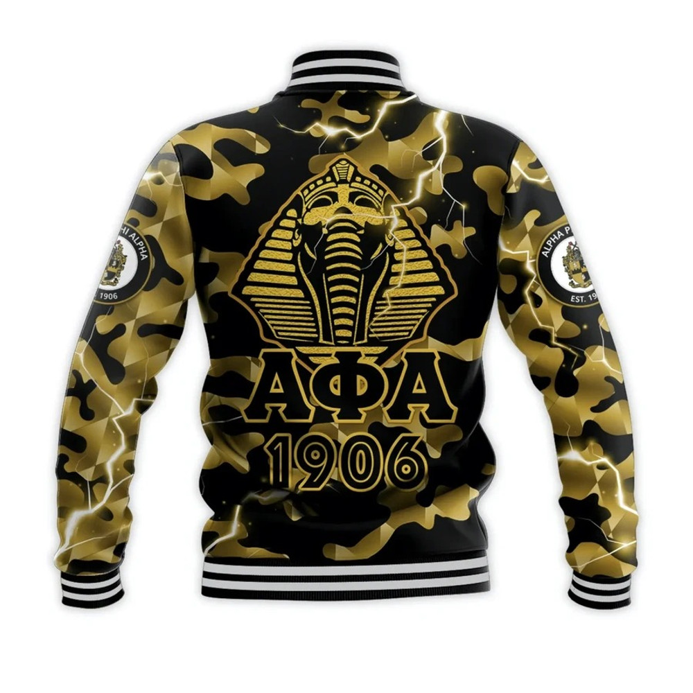 Alpha Phi Alpha Fraternity Camouflage Vibes - Hand Sign No.1 Baseball Jacket, African Baseball Jacket For Men Women