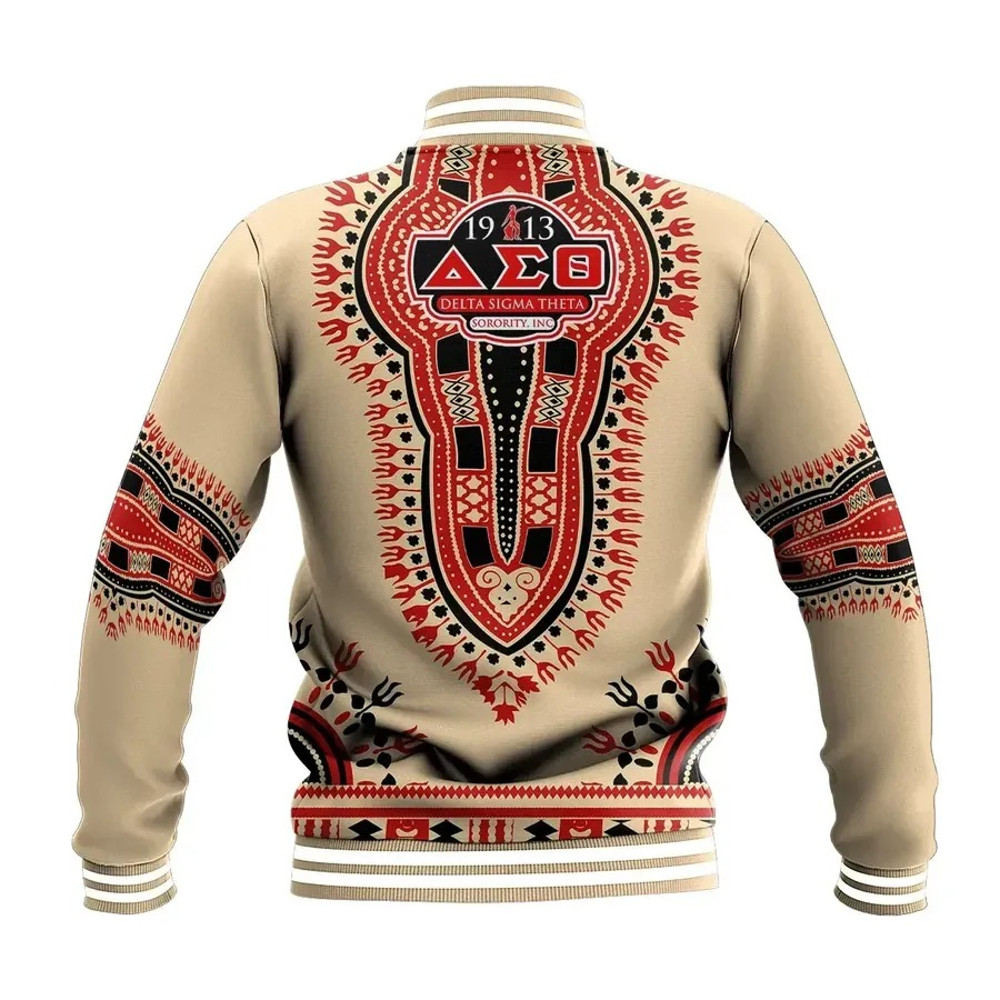 Delta Sigma Theta Dashiki Baseball Jacket, African Baseball Jacket For Men Women