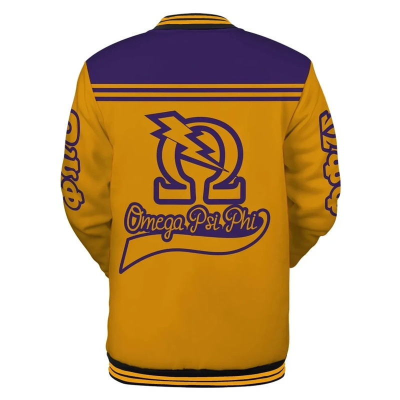 Omega Psi Phi Yellow Thunder 1911 Baseball Jacket, African Baseball Jacket For Men Women