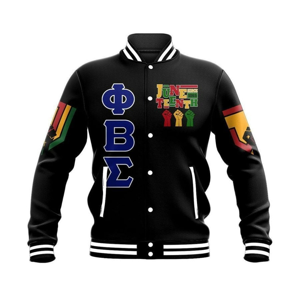 Phi Beta Sigma Juneteenth Freedom Phi Baseball Jacket, African Baseball Jacket For Men Women