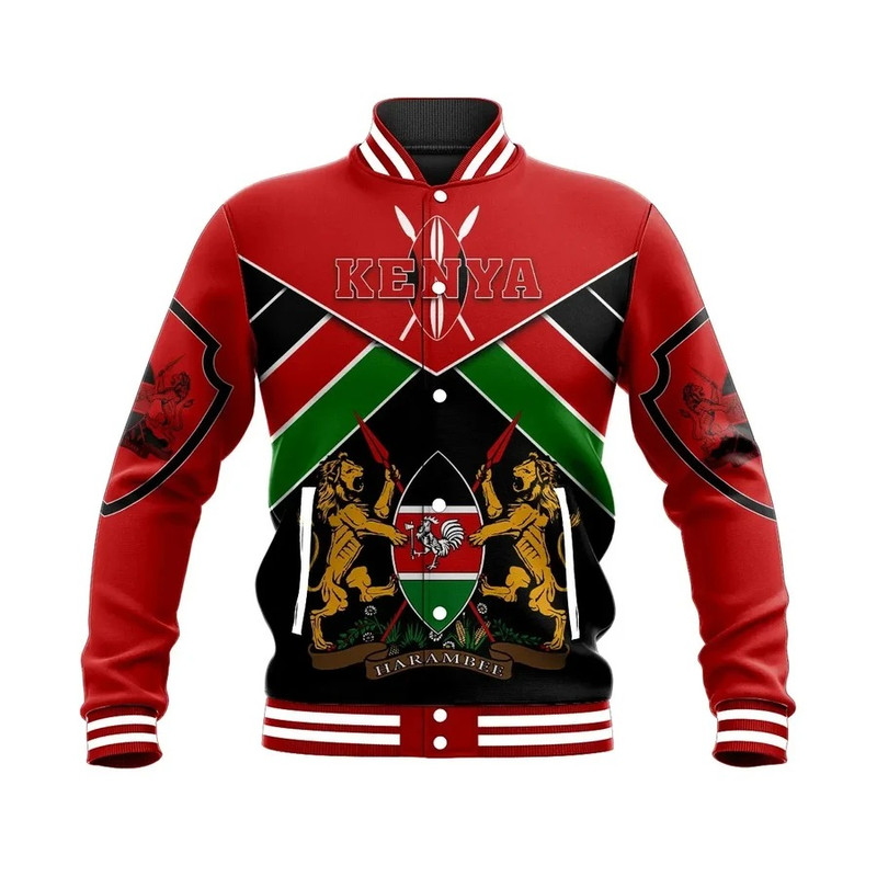 Kenya Zawadi Baseball Jacket, African Baseball Jacket For Men Women