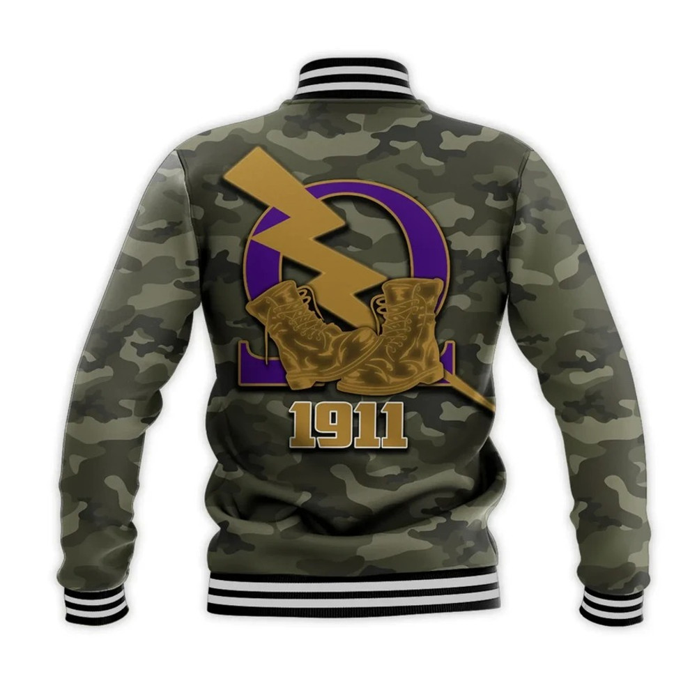 Omega Psi Phi Army Style Baseball Jacket, African Baseball Jacket For Men Women