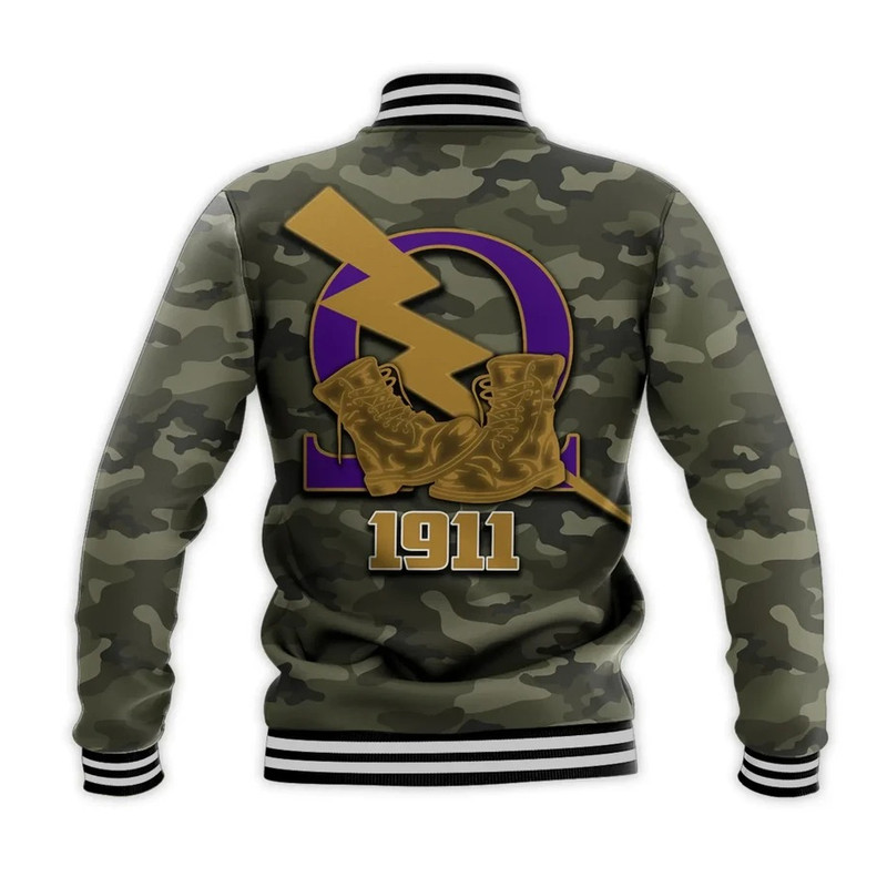 Omega Psi Phi Army Style Baseball Jacket, African Baseball Jacket For Men Women