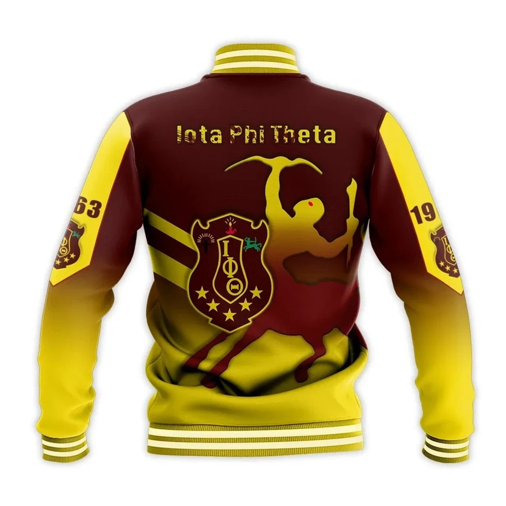 Iota Phi Theta With Centaur Baseball Jacket, African Baseball Jacket For Men Women