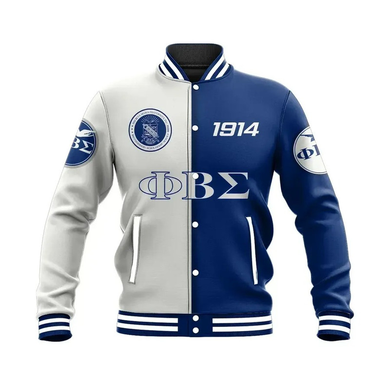 Phi Beta Sigma 1914 - Cycle Style Baseball Jacket, African Baseball Jacket For Men Women