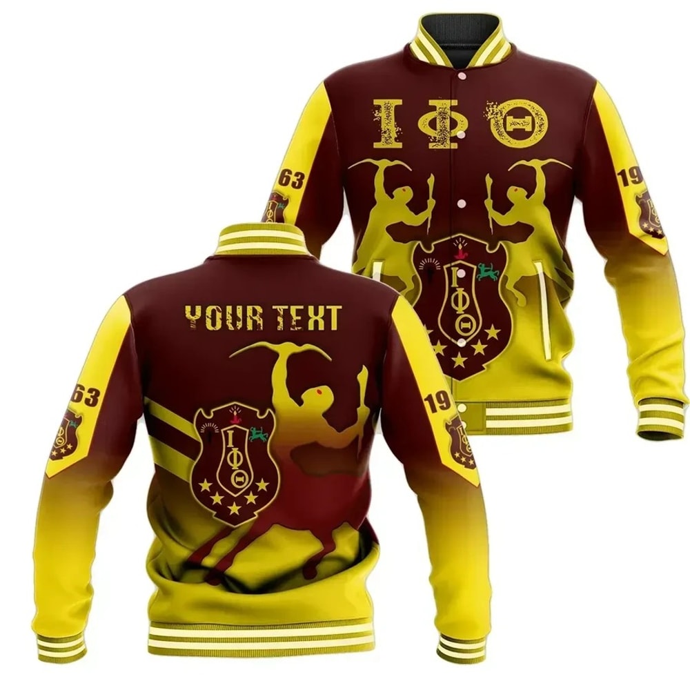 Personalised Iota Phi Theta With Centaur Baseball Jacket, African Baseball Jacket For Men Women