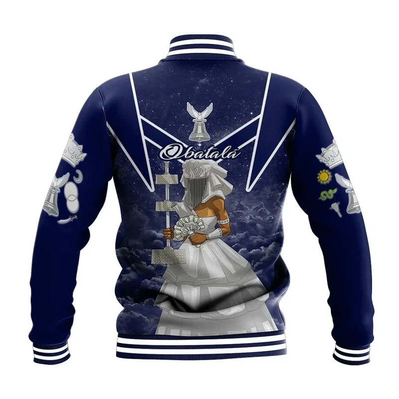 Starry Night Orisha Obatala Baseball Jacket, African Baseball Jacket For Men Women