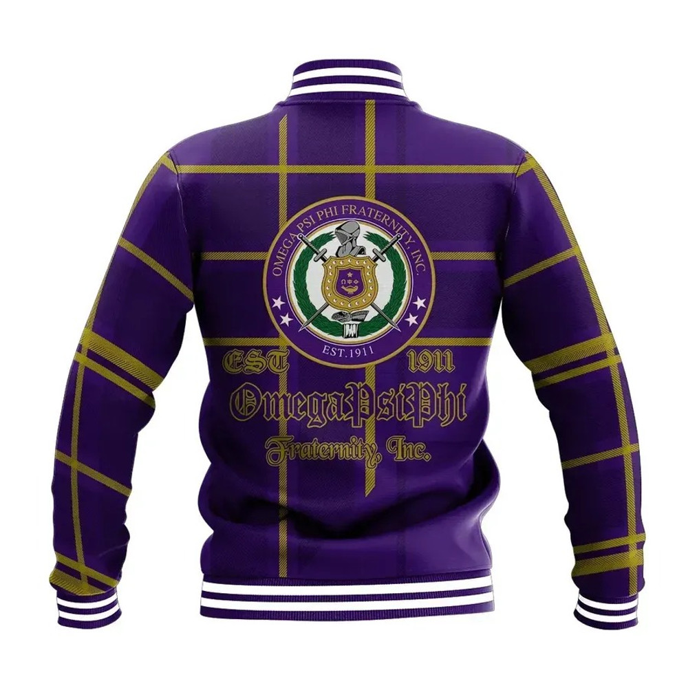 Omega Psi Phi Burberr Style Baseball Jacket, African Baseball Jacket For Men Women
