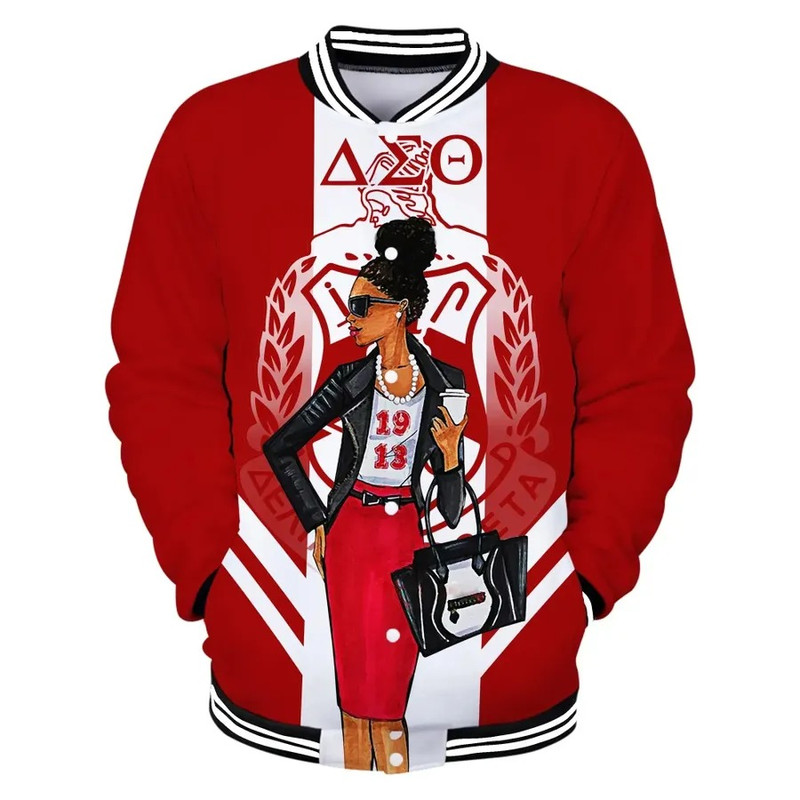 Delta Sigma Theta Modern Girl Baseball Jacket, African Baseball Jacket For Men Women