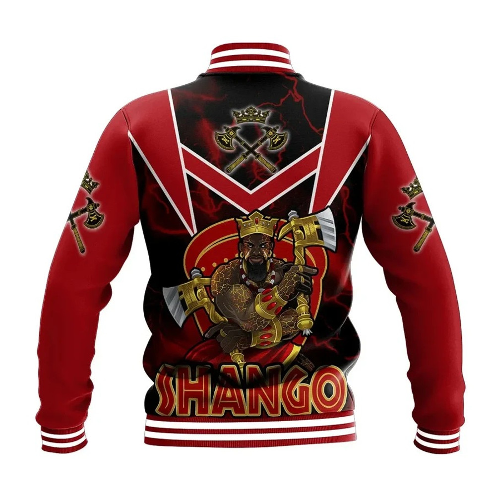 Thunder Orisha Shango Baseball Jacket, African Baseball Jacket For Men Women