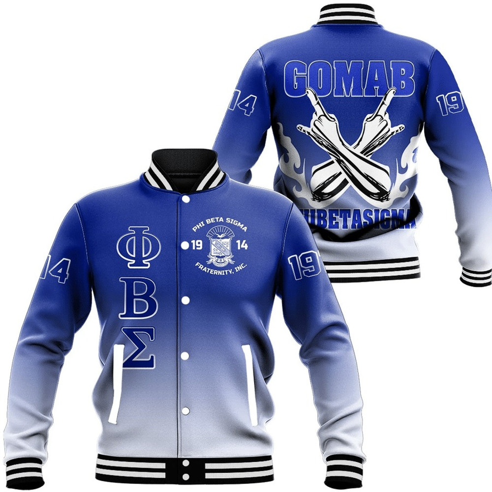 Phi Beta Sigma Gradient Baseball Jackets, African Baseball Jacket For Men Women