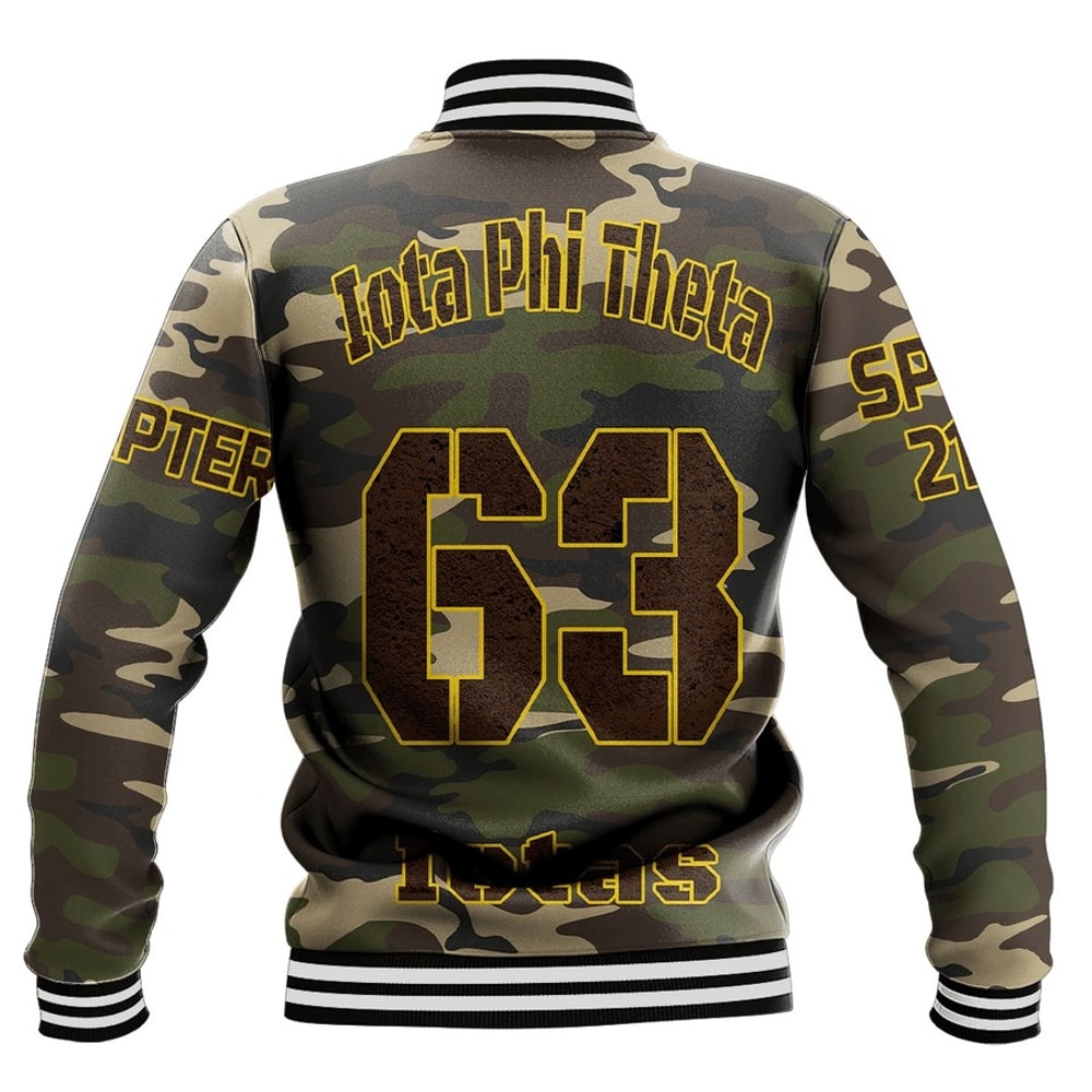 Custom Iota Phi Theta Camouflage Baseball Jackets, African Baseball Jacket For Men Women