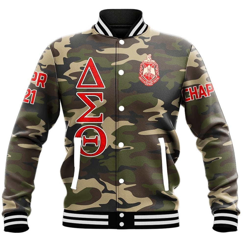 Custom Delta Sigma Theta Camouflage Baseball Jackets, African Baseball Jacket For Men Women