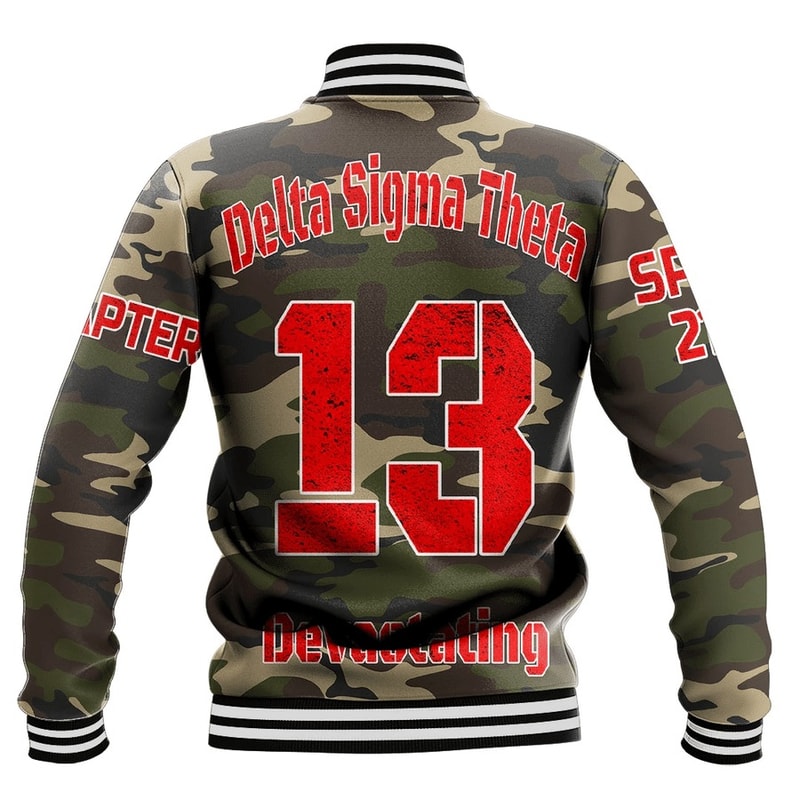 Custom Delta Sigma Theta Camouflage Baseball Jackets, African Baseball Jacket For Men Women