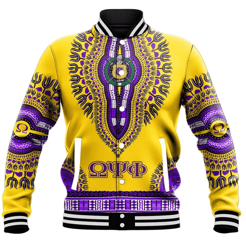 Omega Psi Phi Dashiki Baseball Jackets, African Baseball Jacket For Men Women