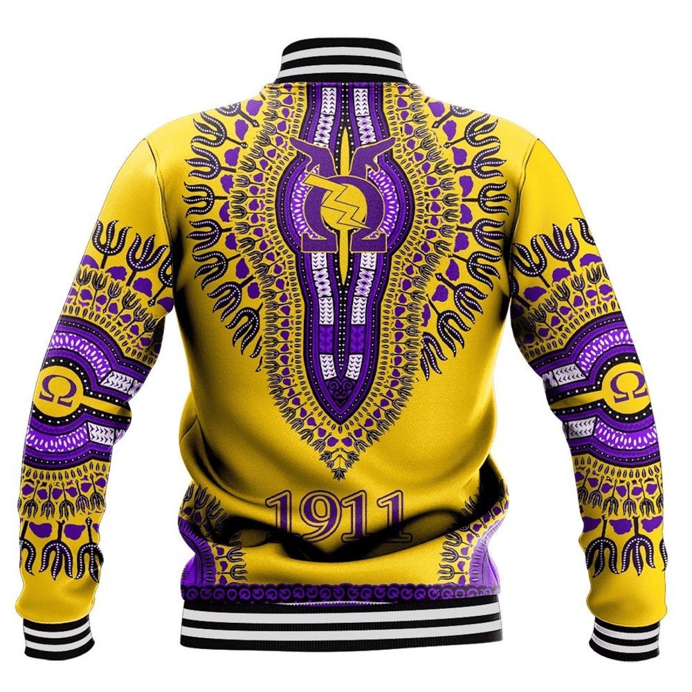 Omega Psi Phi Dashiki Baseball Jackets, African Baseball Jacket For Men Women