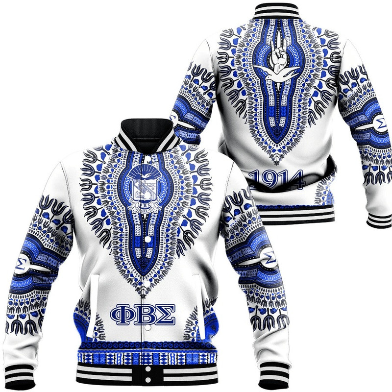 Phi Beta Sigma Dashiki Baseball Jackets, African Baseball Jacket For Men Women