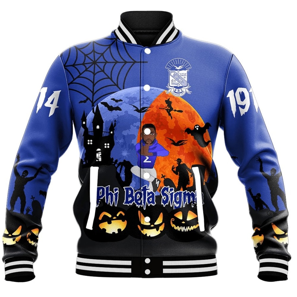 Phi Beta Sigma Halloween Baseball Jackets, African Baseball Jacket For Men Women