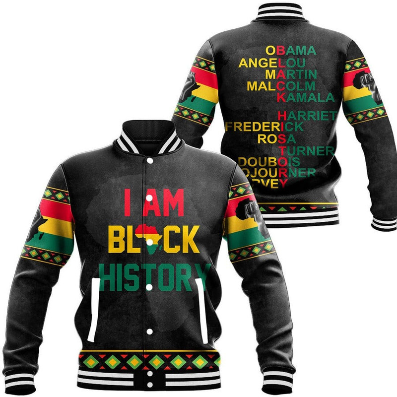 Black History Baseball Jackets, African Baseball Jacket For Men Women