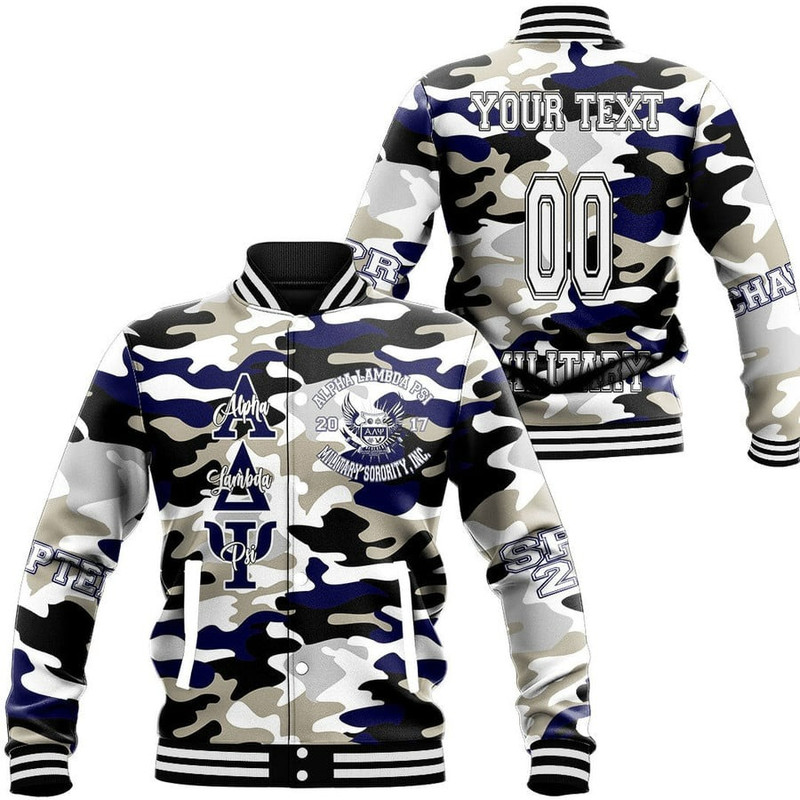 Custom Alpha Lambda Psi Camo Baseball Jackets, African Baseball Jacket For Men Women