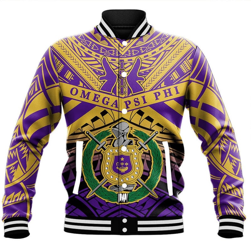 Omega Psi Phi Tattoo Style Baseball Jackets, African Baseball Jacket For Men Women