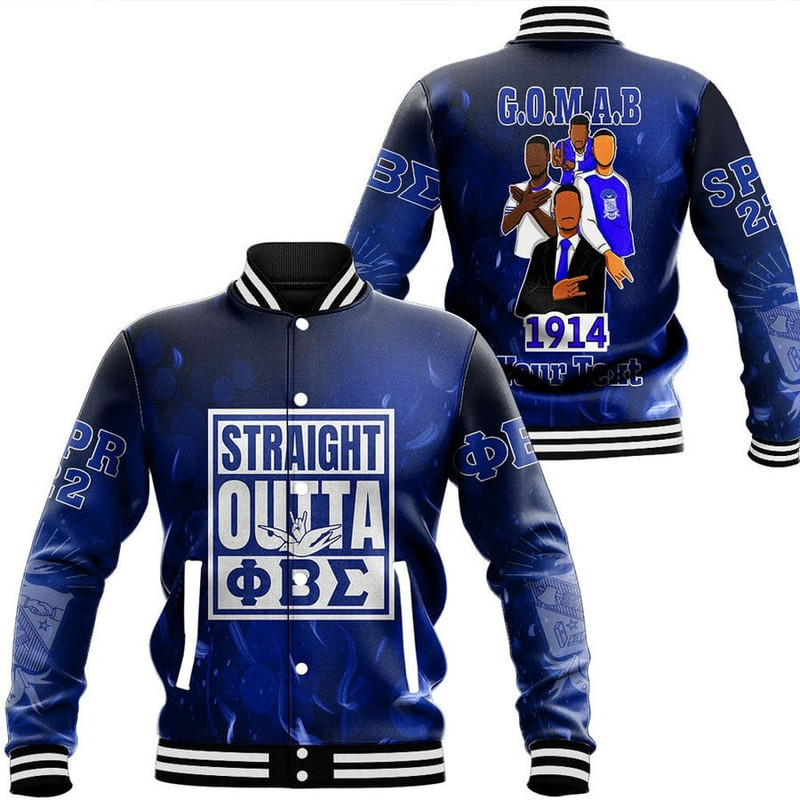 Custom Straight Outta Phi Beta Sigma Baseball Jackets, African Baseball Jacket For Men Women