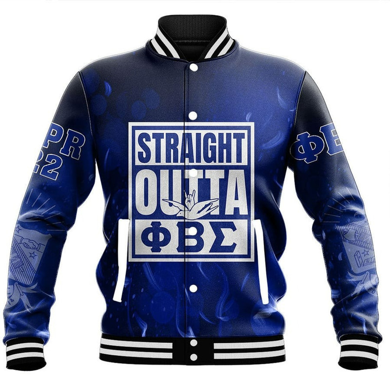 Custom Straight Outta Phi Beta Sigma Baseball Jackets, African Baseball Jacket For Men Women