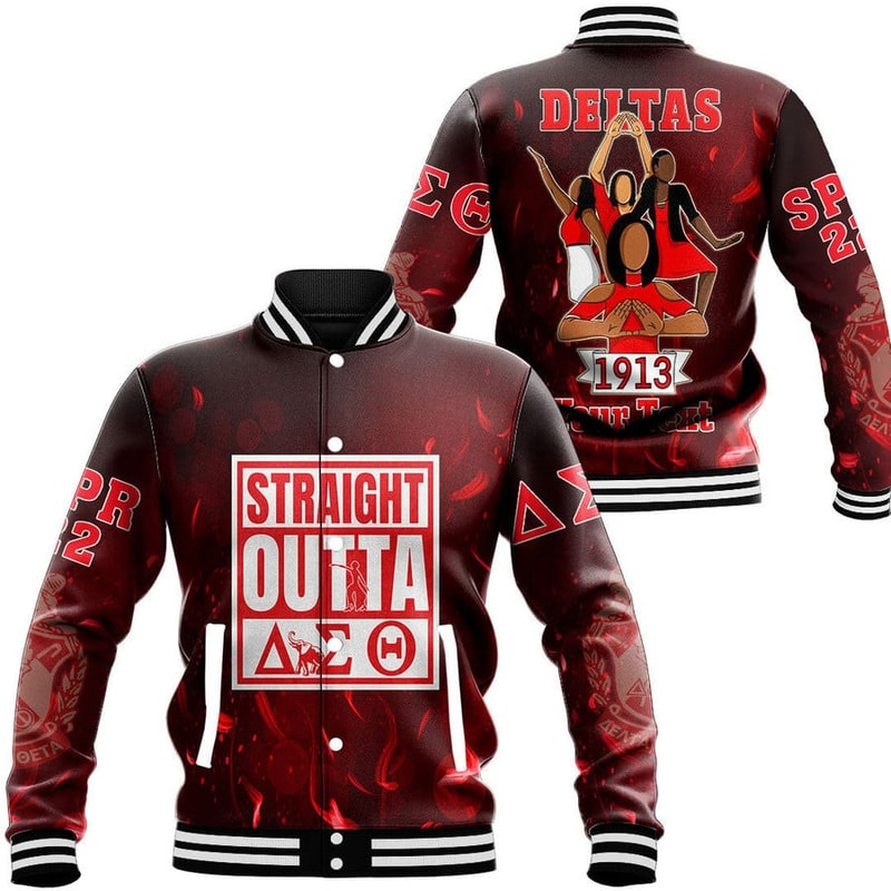 Custom Straight Outta Delta Sigma Theta Baseball Jackets, African Baseball Jacket For Men Women