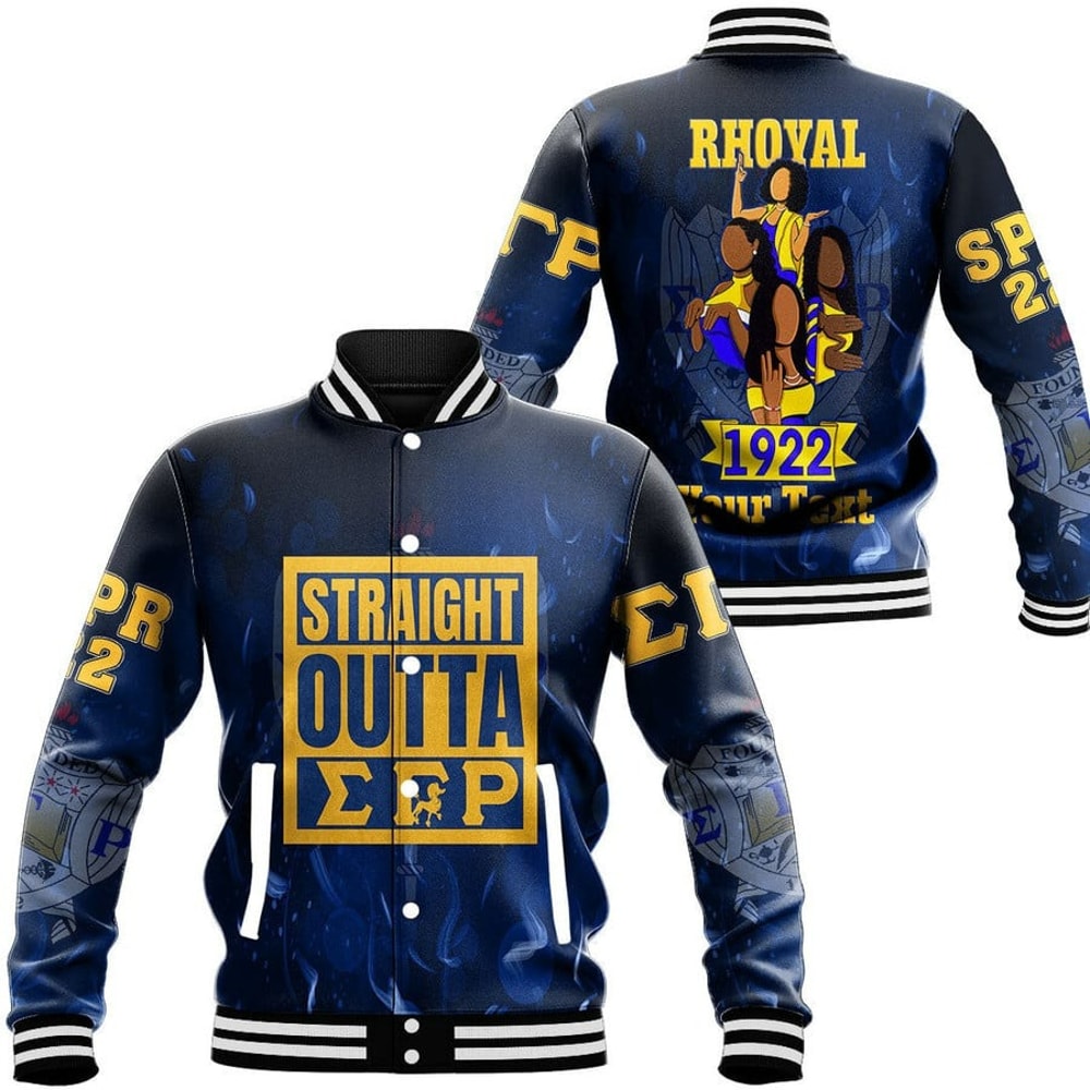 Custom Straight Outta Sigma Gamma Rho Baseball Jackets, African Baseball Jacket For Men Women