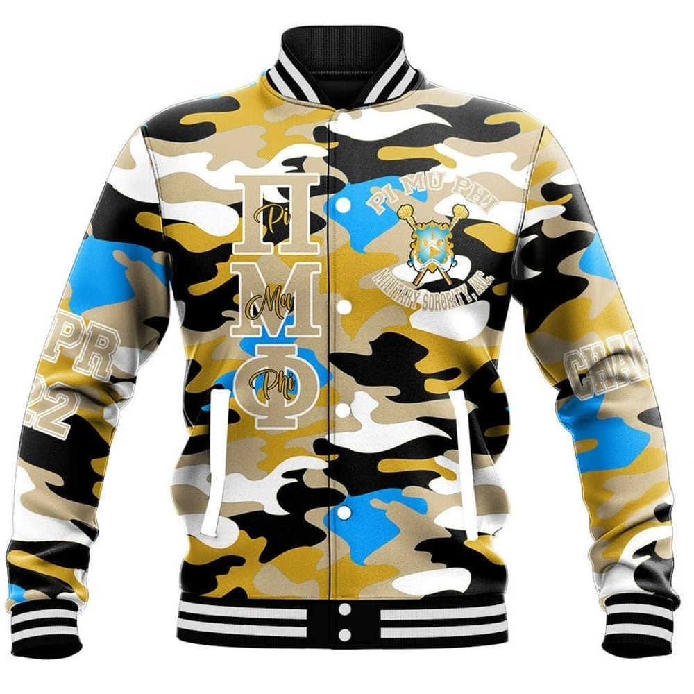 Custom Pi Mu Phi Camo Baseball Jackets, African Baseball Jacket For Men Women