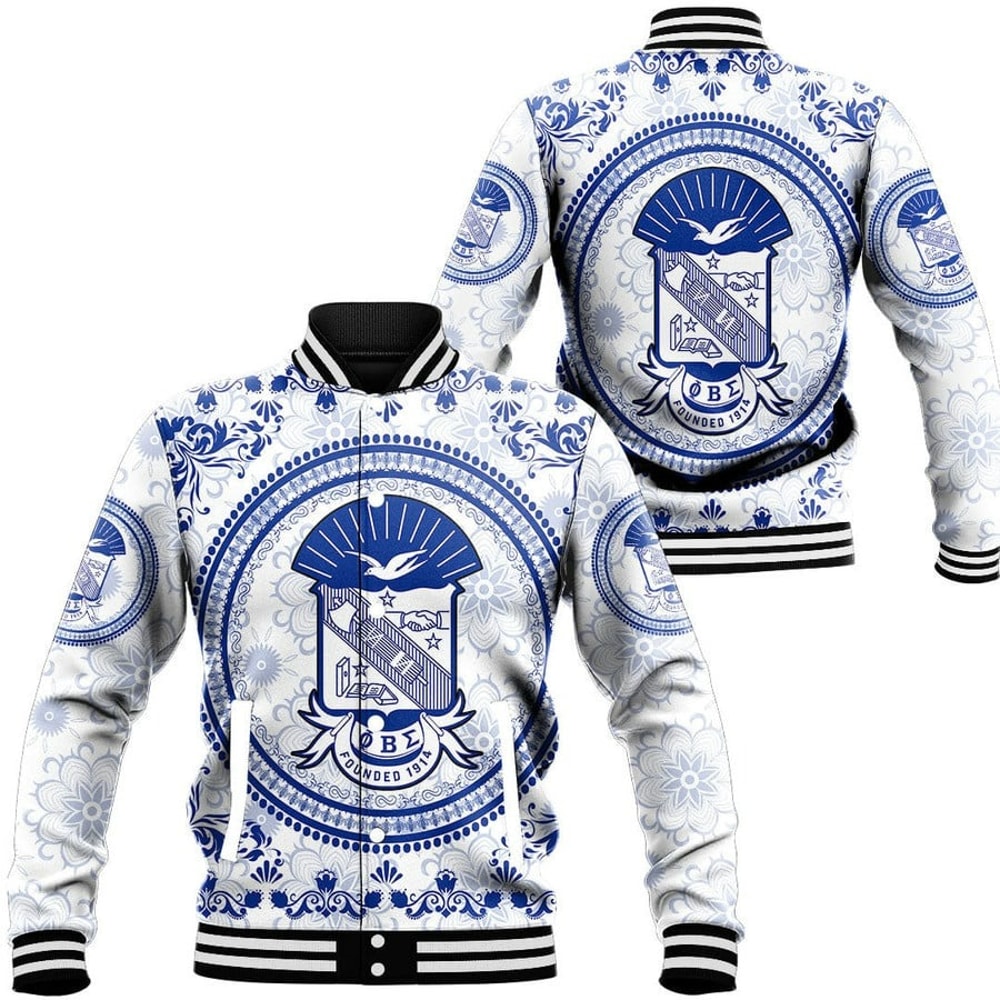 Phi Beta Sigma Floral Pattern Baseball Jackets, African Baseball Jacket For Men Women