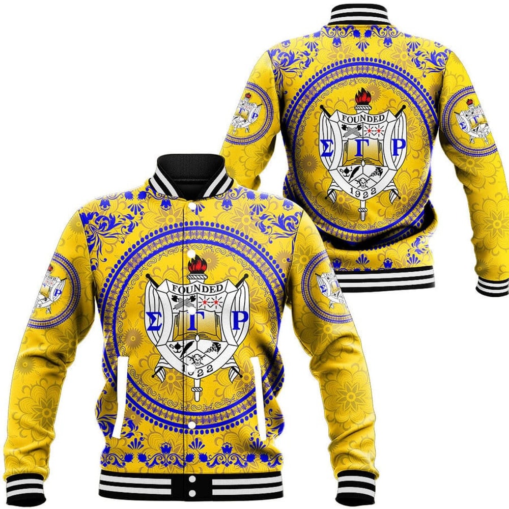 Sigma Gamma Rho Floral Pattern Baseball Jackets, African Baseball Jacket For Men Women