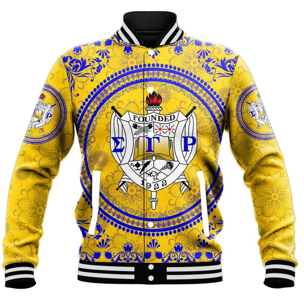 Sigma Gamma Rho Floral Pattern Baseball Jackets, African Baseball Jacket For Men Women