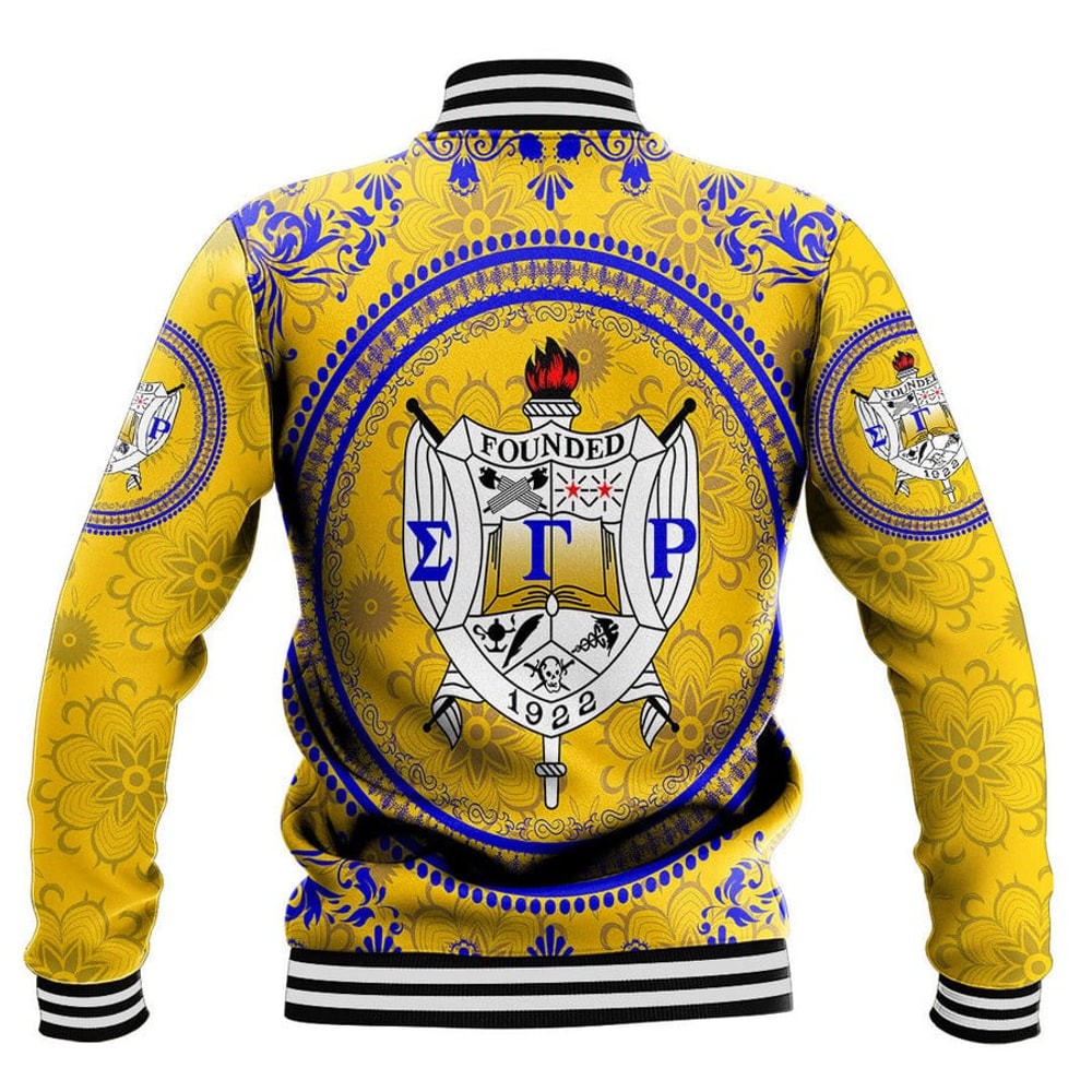 Sigma Gamma Rho Floral Pattern Baseball Jackets, African Baseball Jacket For Men Women