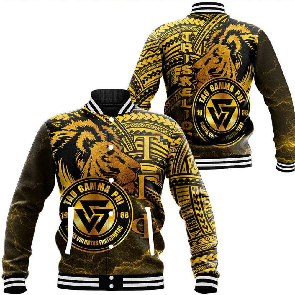 Tau Gamma Phi Triskelion Baseball Jackets, African Baseball Jacket For Men Women
