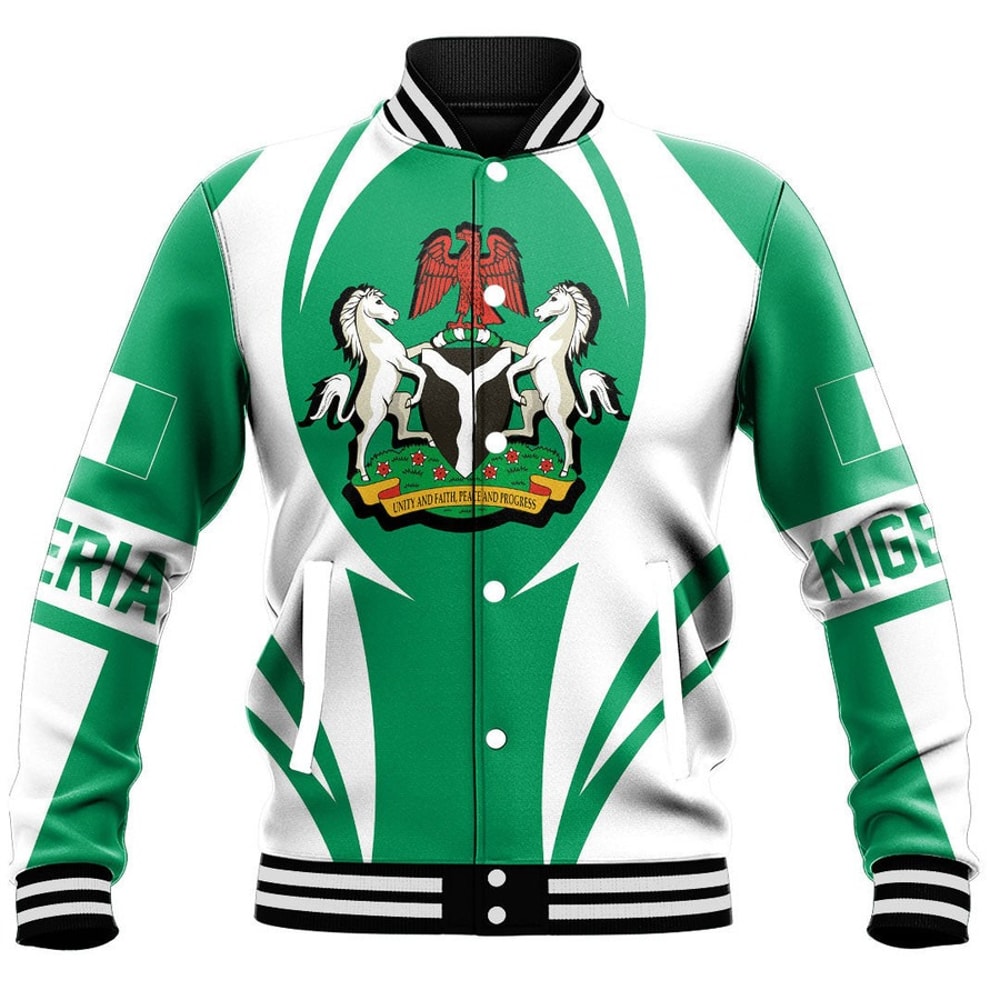 Nigeria Action Flag Baseball Jacket, African Baseball Jacket For Men Women