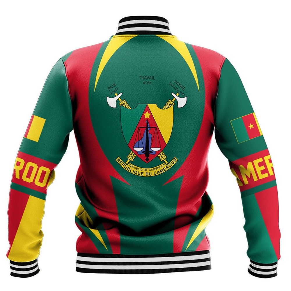 Cameroon Action Flag Baseball Jacket, African Baseball Jacket For Men Women